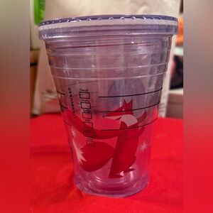 STARBUCKS 2012 RED FOX HOLIDAY WINTER 12 OZ. COLD CUP TUMBLER/NO STRAW NEW